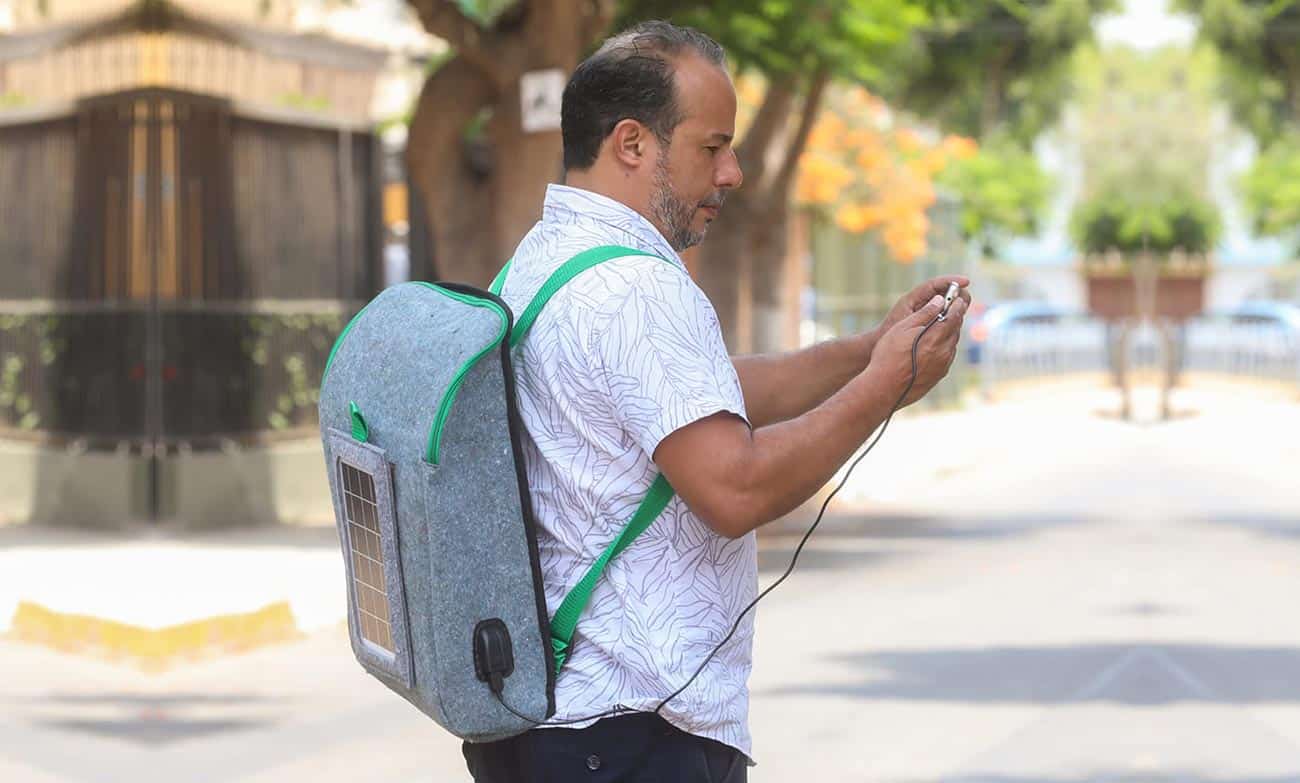 Entrepreneurs Create Eco-friendly Backpack Made Of Recycled Plastic And Built-in Solar Panel
